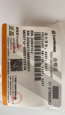 30B0132 Wheel Loader Spare Parts Oil Pressure Switch